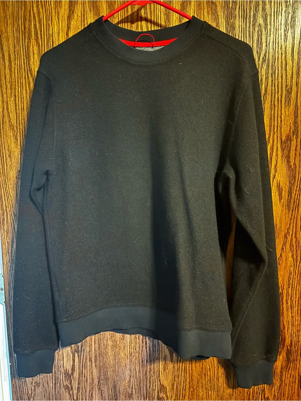 Men's Black Crewneck Wool Sweater - topo designs